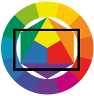 Цветовой круг по Иттену цветовая схема Прямоугольник