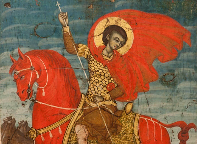 Икона Святой Дмитрий Солунский на коне