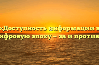 «Доступность информации в цифровую эпоху — за и против.»