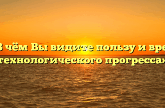 «В чём Вы видите пользу и вред технологического прогресса»