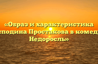 «Образ и характеристика господина Простакова в комедии Недоросль»
