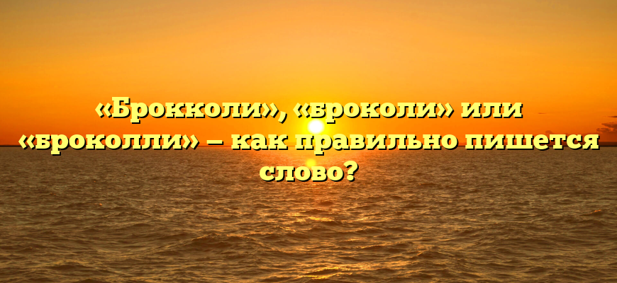 «Брокколи», «броколи» или «броколли» — как правильно пишется слово?