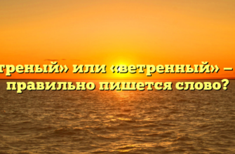 «Ветреный» или «ветренный» — как правильно пишется слово?