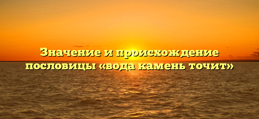 Значение и происхождение пословицы «вода камень точит»