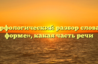 Морфологический разбор слова «в форме», какая часть речи