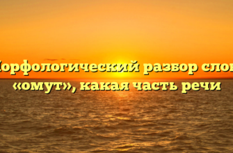 Морфологический разбор слова «омут», какая часть речи