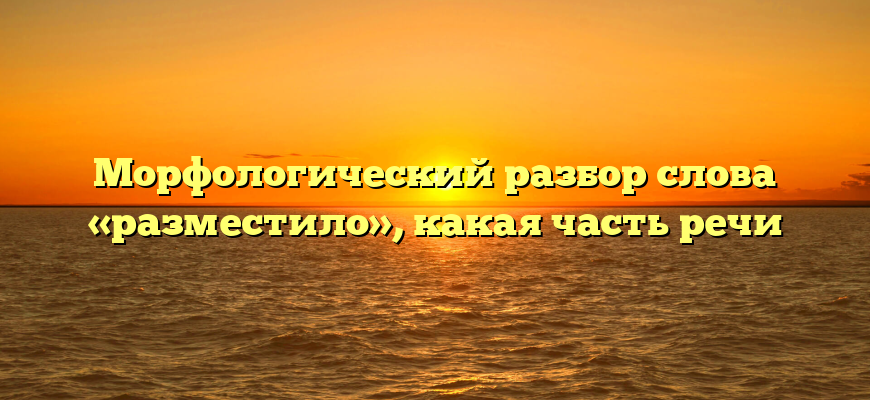 Морфологический разбор слова «разместило», какая часть речи