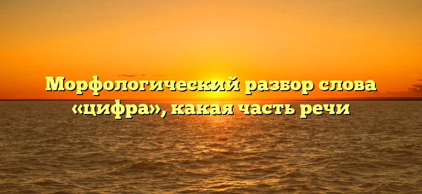 Морфологический разбор слова «цифра», какая часть речи
