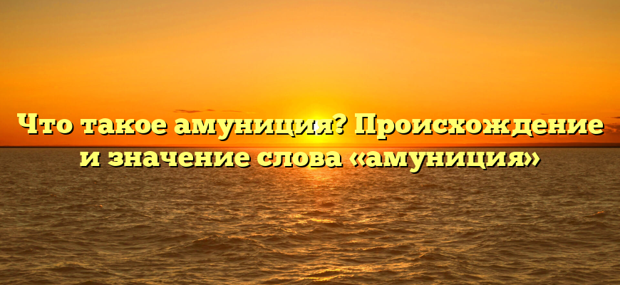 Что такое амуниция? Происхождение и значение слова «амуниция»