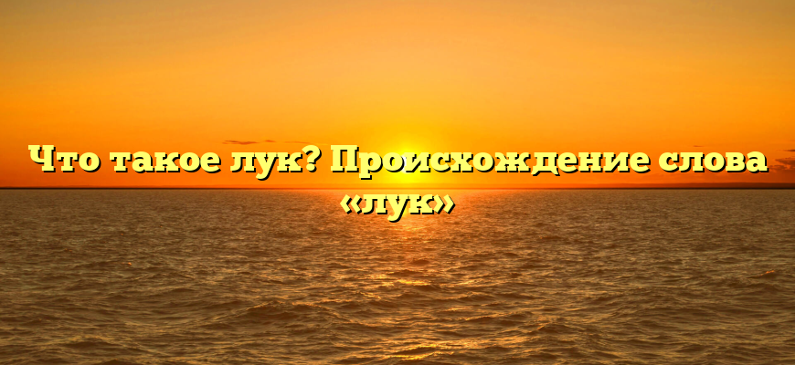 Что такое лук? Происхождение слова «лук»