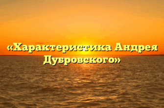 «Характеристика Андрея Дубровского»