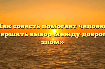 «Как совесть помогает человеку совершать выбор между добром и злом»