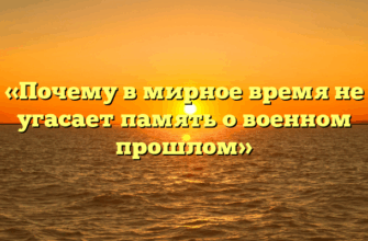 «Почему в мирное время не угасает память о военном прошлом»