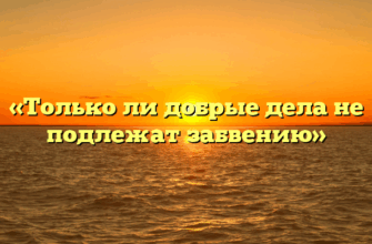 «Только ли добрые дела не подлежат забвению»
