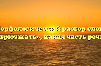 Морфологический разбор слова «брюзжать», какая часть речи