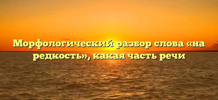Морфологический разбор слова «на редкость», какая часть речи