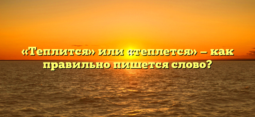 «Теплится» или «теплется» — как правильно пишется слово?