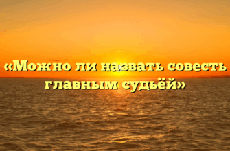 «Можно ли назвать совесть главным судьёй»