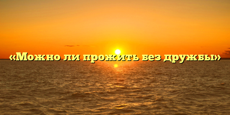 «Можно ли прожить без дружбы»