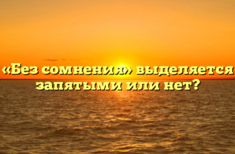 «Без сомнения» выделяется запятыми или нет?