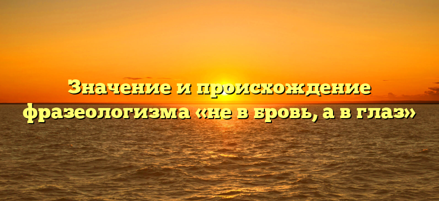 Значение и происхождение фразеологизма «не в бровь, а в глаз»