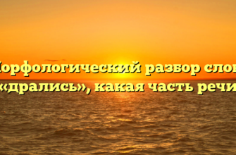 Морфологический разбор слова «дрались», какая часть речи