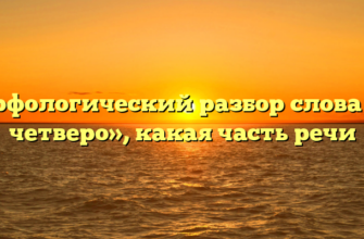 Морфологический разбор слова «по четверо», какая часть речи
