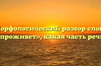 Морфологический разбор слова «проживет», какая часть речи