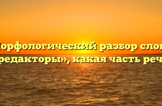 Морфологический разбор слова «редакторы», какая часть речи