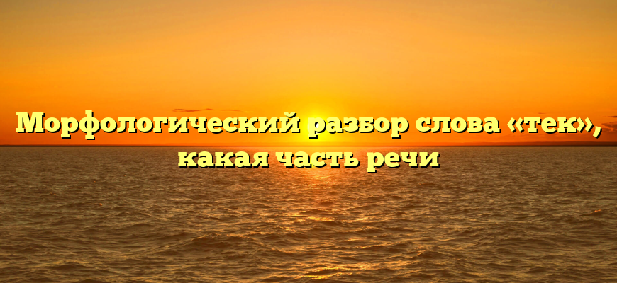 Морфологический разбор слова «тек», какая часть речи