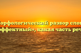 Морфологический разбор слова «эффектный», какая часть речи