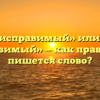 «Неисправимый» или «не исправимый» — как правильно пишется слово?
