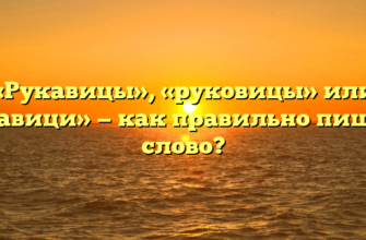 «Рукавицы», «руковицы» или «рукавици» — как правильно пишется слово?