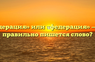 «Федерация» или «федерация» — как правильно пишется слово?