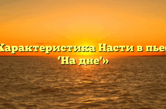 «Характеристика Насти в пьесе ‘На дне'»