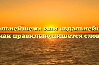 «В дальнейшем» или «вдальнейшем» — как правильно пишется слово?