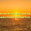«Заблудиться» или «заблудится» — как правильно пишется слово?