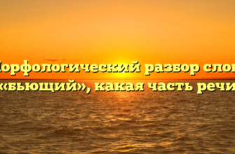 Морфологический разбор слова «бьющий», какая часть речи