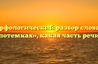 Морфологический разбор слова «в потемках», какая часть речи