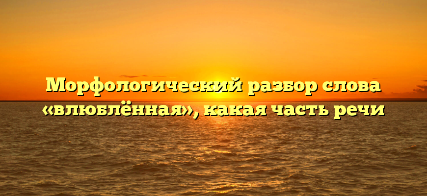 Морфологический разбор слова «влюблённая», какая часть речи
