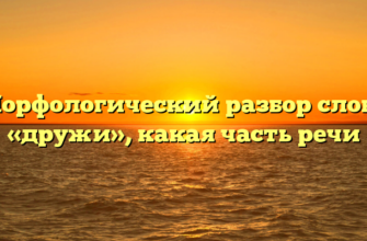 Морфологический разбор слова «дружи», какая часть речи