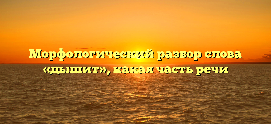 Морфологический разбор слова «дышит», какая часть речи