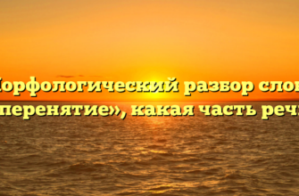 Морфологический разбор слова «перенятие», какая часть речи