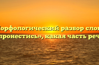 Морфологический разбор слова «пронестись», какая часть речи