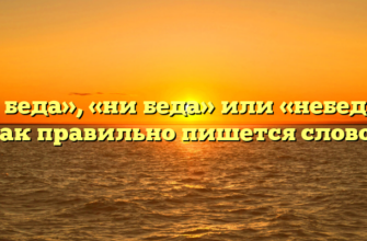 «Не беда», «ни беда» или «небеда» — как правильно пишется слово?