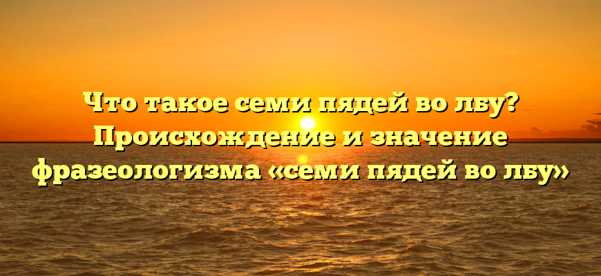 Что такое семи пядей во лбу? Происхождение и значение фразеологизма «семи пядей во лбу»