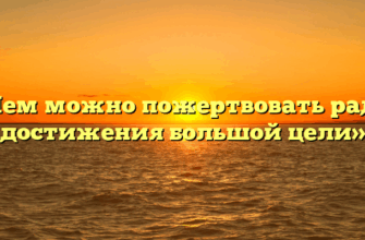 «Чем можно пожертвовать ради достижения большой цели»