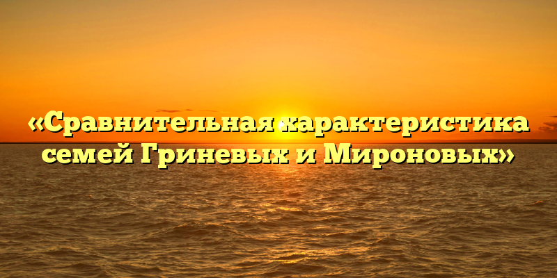 «Сравнительная характеристика семей Гриневых и Мироновых»