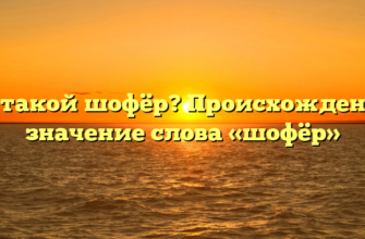 Кто такой шофёр? Происхождение и значение слова «шофёр»