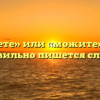 «Можете» или «можите» — как правильно пишется слово?